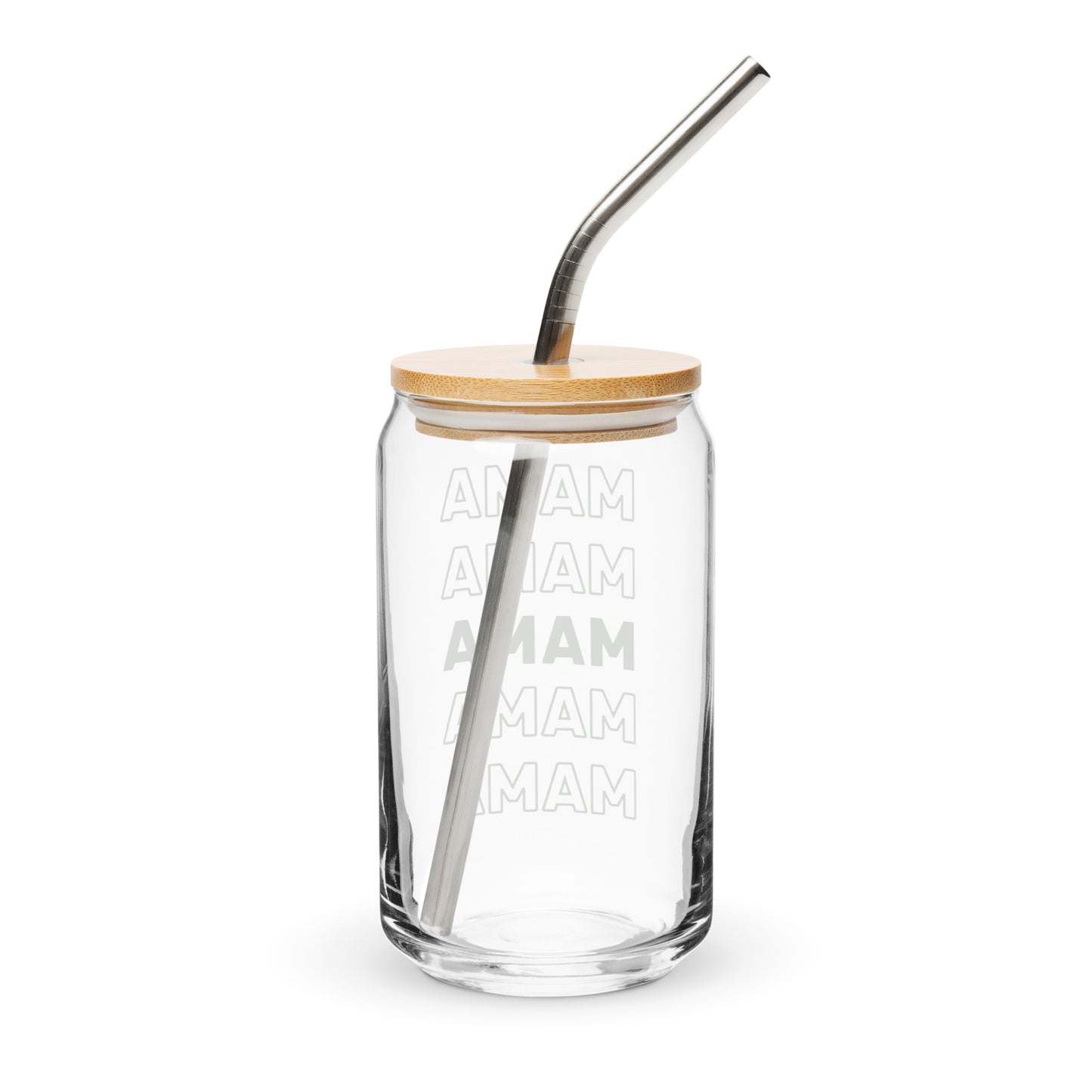Mama Can-Shaped Glass + Lid