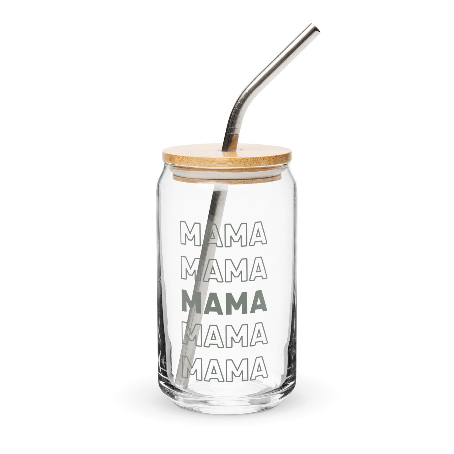 Mama Can-Shaped Glass + Lid