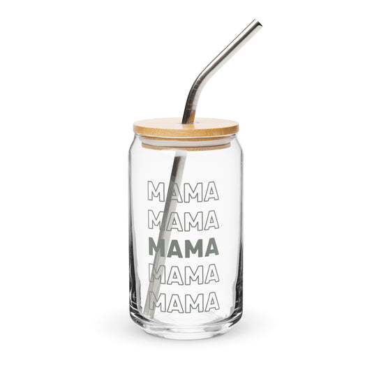Mama Can-Shaped Glass + Lid